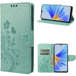 Mobigear Flowers OPPO A17 Wallet case - Green