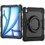 Mobilize Rotating Defender iPad Air 13 polegadas (2024) Capa Plástico rígido / Silicone Capa traseira + Alça de ombro + Suporte - Preto