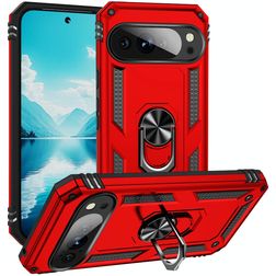 Mobigear Armor Ring Google Pixel 10 Pro XL Kova Suojakuori Iskunkestävä + Sormuspidike - Punainen