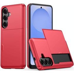 Mobigear Card Samsung Galaxy S26 Plus Hardcase Back cover Antiurto con portacarte - Rosso