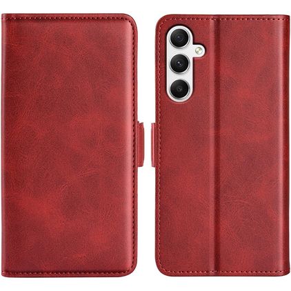 Mobigear Slim Magnet Samsung Galaxy A35 Capa livro Carteira - Vermelho