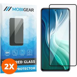 Mobigear Premium Xiaomi Mi 11i Cristal templado Protector de pantalla - Compatible con fundas - Negro (pack de 2)