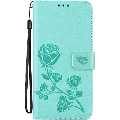 Mobigear Roses HONOR 50 Lite Knížkové pouzdro Peněženka - Zelená