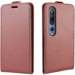 Mobigear Xiaomi Mi 10 Vertikální flipové pouzdro - Hnědá