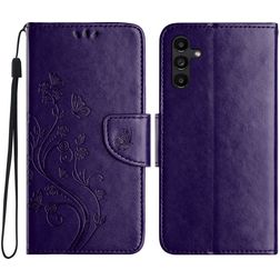 Mobigear Flowers Samsung Galaxy A36 Funda tipo libro Cartera - Morado