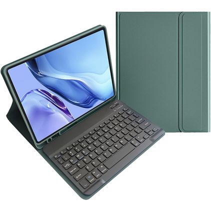 Mobigear Keys iPad Mini 7 (2024) Lompakkokotelo Bluetooth-näppäimistöllä (QWERTY) + Kynänpidike - Vihreä