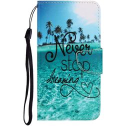 Mobigear Design Huawei P40 Lite E Wallet case - Never Stop Dreaming