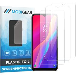 Mobigear TCL 30E Película de ecrã em plástico - Compatível com capas (Pack de 3)