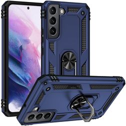 Mobigear Armor Ring Samsung Galaxy S22 Hard Case Back cover Shockproof with Ring Holder - Blue