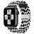 Mobigear Braided Nylon Apple Watch Řemínek Zaklapávací spona - 49/46/45/44 mm - Černá / Bílá