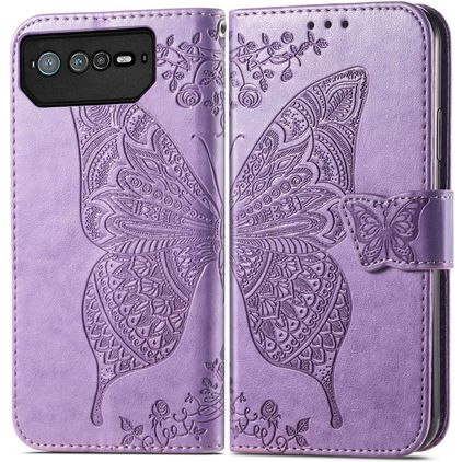 Mobigear Butterfly ASUS ROG Phone 6 Pro Funda tipo libro Cartera - Morado