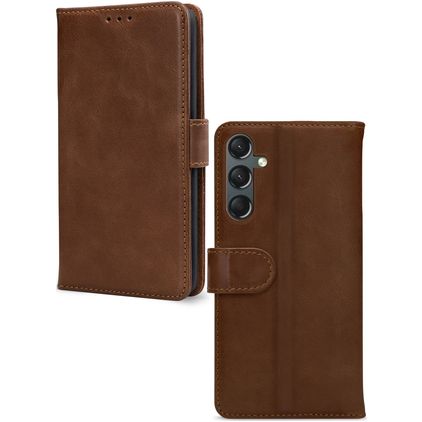 Mobilize Wallet Samsung Galaxy A24 Äkta läder Plånboksfodral med sedelfack - Brun