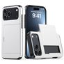 Mobigear Card iPhone 18 Pro Max Funda Plástico rígido Carcasa Antigolpes con tarjetero - Blanco