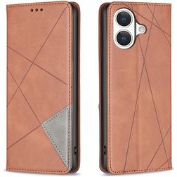 Mobigear Rhombus Slim iPhone 17 Capa livro - Castanho