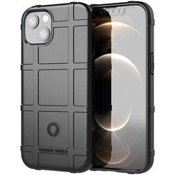Mobigear Rugged Shield iPhone 13 Fleksibel TPU Bagsidecover Stødsikkert - Sort
