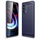 Mobigear Brushed Slim Motorola Edge (2021) TPU flexible Carcasa - Azul marino