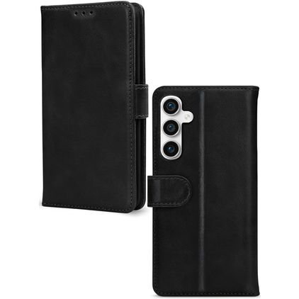 Mobilize Wallet Samsung Galaxy S23 FE Piel auténtica Funda tipo libro Cartera - Negro