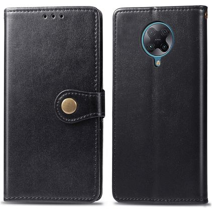 Mobigear Snap Button POCO F2 Pro Pungetui med Seddelrum - Sort