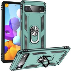 Mobigear Armor Ring Google Pixel 6a Hardcase Etui plecki Wstrząsoodporne z pierścieniem - Zielony