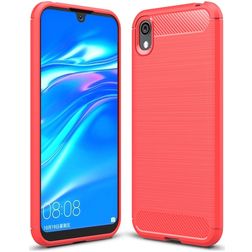 Mobigear Brushed Slim HONOR 8S Joustava TPU Suojakuori - Punainen