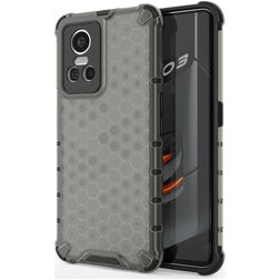 Mobigear Honeycomb Realme GT Neo 3 Hårdt Bagsidecover Stødsikkert - Sort