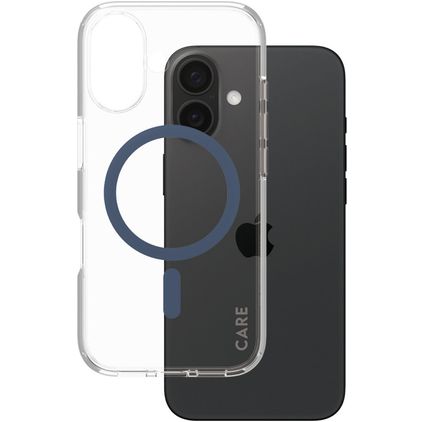 CARE by PanzerGlass Urban Combat iPhone 16 MagSafe Hard Case Back cover - Clear / Blue