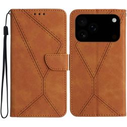 Mobigear Stitch iPhone 18 Pro Max Wallet case - Brown