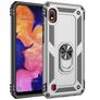 Mobigear Armor Ring Samsung Galaxy A10 Tvrdý plast Zadní kryt odolný proti nárazům s prstýnkem - Stříbrná