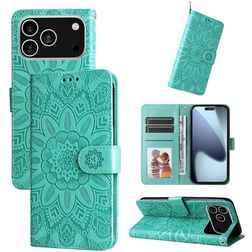 Mobigear Sunflower iPhone 18 Pro Lompakkokotelo + Setelitasku - Vihreä