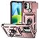 Mobigear Armor Ring Cam Slide Xiaomi Redmi A1 4G Plástico rígido Capa traseira Antichoque com anel e tampa deslizante para câmara - Rosa dourado