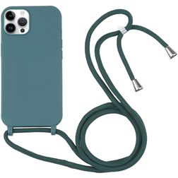 Mobigear Lanyard iPhone 16 Pro Max Silicone Cover con cordino - Verde