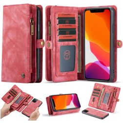 CaseMe 008 iPhone 11 Pro 2-i-1-plånboksfodral med löstagbart skal med sedelfack - Röd