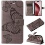 Mobigear Butterfly iPhone 16 Pro Cover a libro portafoglio - Grigio