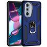 Mobigear Armor Ring Motorola Edge 30 Pro Hard Case Back cover Shockproof with Ring Holder - Blue