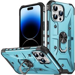 Mobigear Armor Ring iPhone 14 Pro Max Plástico rígido Capa traseira Antichoque com anel - Azul