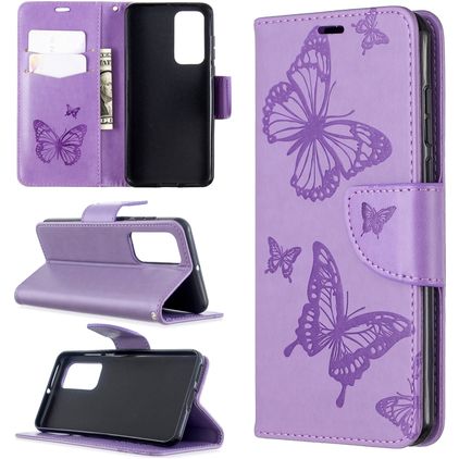 Mobigear Butterfly Huawei P40 Cover a libro portafoglio - Viola