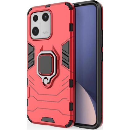 Mobigear Armor Ring Xiaomi 13 Hardcase Etui plecki Wstrząsoodporne z pierścieniem - Czerwony