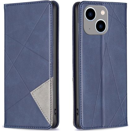 Mobigear Rhombus Slim iPhone 15 Plus Plånboksfodral - Blå