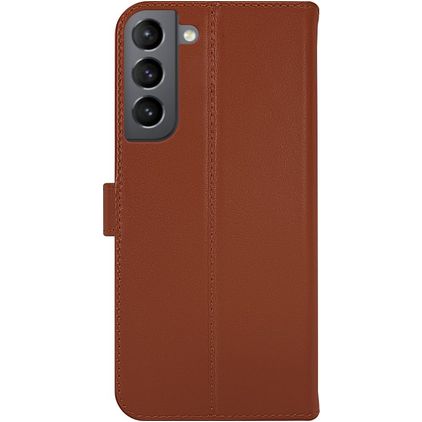 Valenta Classic Samsung Galaxy S22 Plus Piel auténtica Funda tipo libro Cartera - Marrón