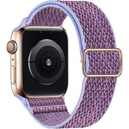 Mobigear W Texture Nylon Apple Watch Urrem Elastisk rem - 42/41/40/38 mm - Lilla