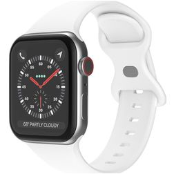 Mobigear Sport Dual Silikoni Apple Watch Ranneke Tappikiinnitys - 42/41/40/38 mm - Valkoinen