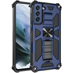 Mobigear Armor Stand Samsung Galaxy S21 FE Fodral Hårdplast Skal Stötsäkert med ställ - Blå
