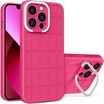 Mobigear Cube iPhone 14 Plus Hardcase Etui plecki z podstawką - Magenta