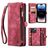 CaseMe 008 iPhone 14 Pro Max Cover a libro 2 in 1 con guscio estraibile a portafoglio - Rosso