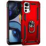 Mobigear Armor Ring Motorola Moto G22 Funda Plástico rígido Carcasa Antigolpes con anillo - Rojo