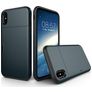 Mobigear Card iPhone XS Hard Case Back cover Shockproof with Card Holder - Navy Blue