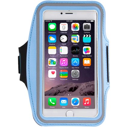 Mobigear Uchwyt na telefon do biegania Neopren Etui sportowe Opaska do biegania (max 16 cm x 8 cm) - Niebieski
