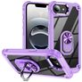 Mobigear Crystal Ring iPhone 17e Hårdt Bagsidecover med ringholder - Lilla