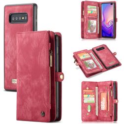 CaseMe 008 Samsung Galaxy S10 Funda tipo libro 2 en 1 con carcasa extraíble Cartera - Rojo