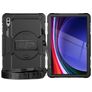 Mobigear SureGrip Xtreme Samsung Galaxy Tab S9 Ultra Case Plastic / Silicone Back cover + Shoulder Strap + Stand - Black
